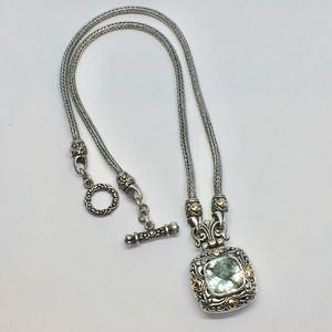 Samuel Benham Sterling/18k Green Amethyst Necklace